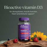 New Chapter Organic Vitamin D Gummies side view with package dimensions