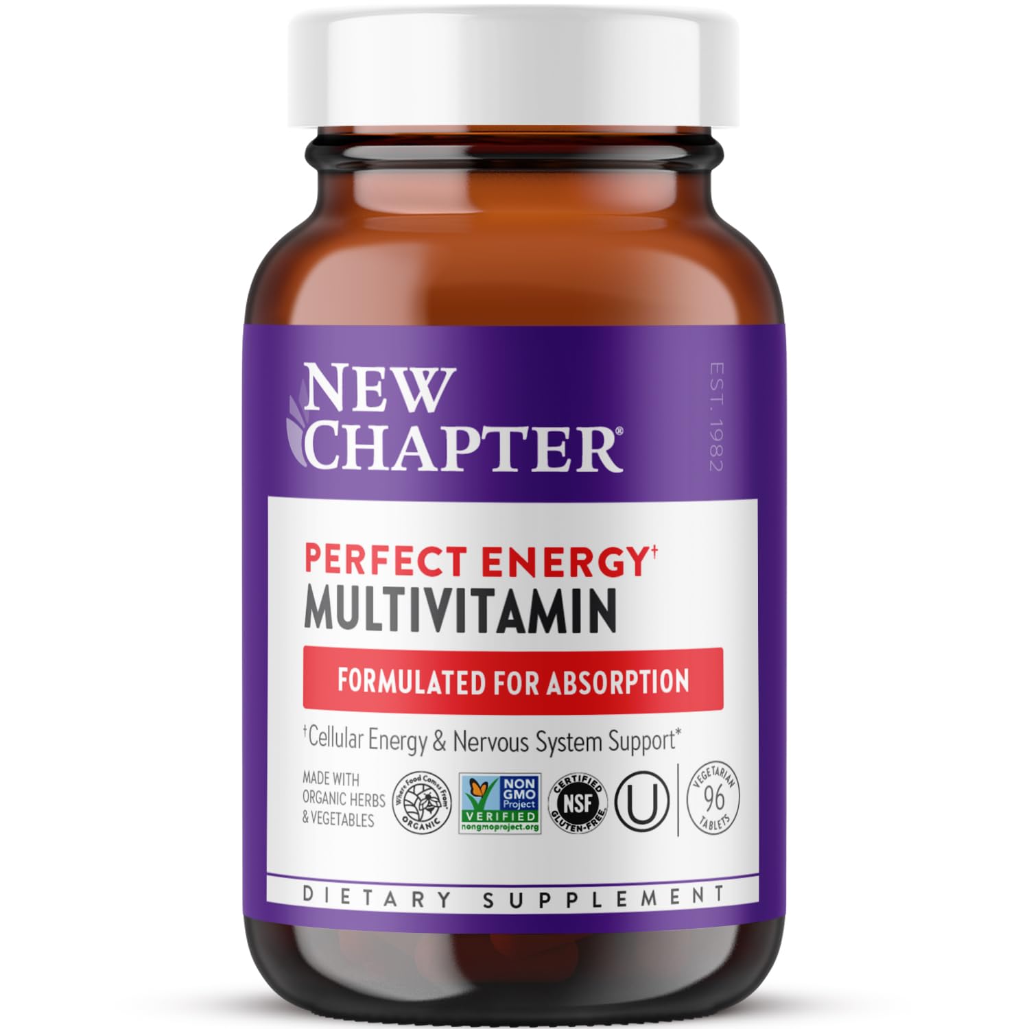 New Chapter Perfect Energy Multivitamin 90 Tablets front view