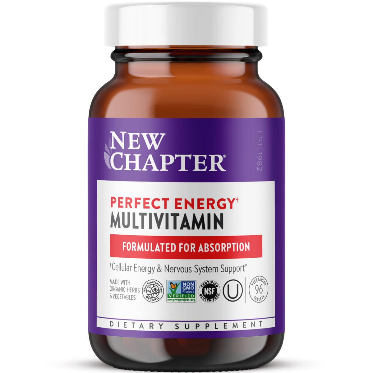 New Chapter Perfect Energy Multivitamin 90 Tablets front view