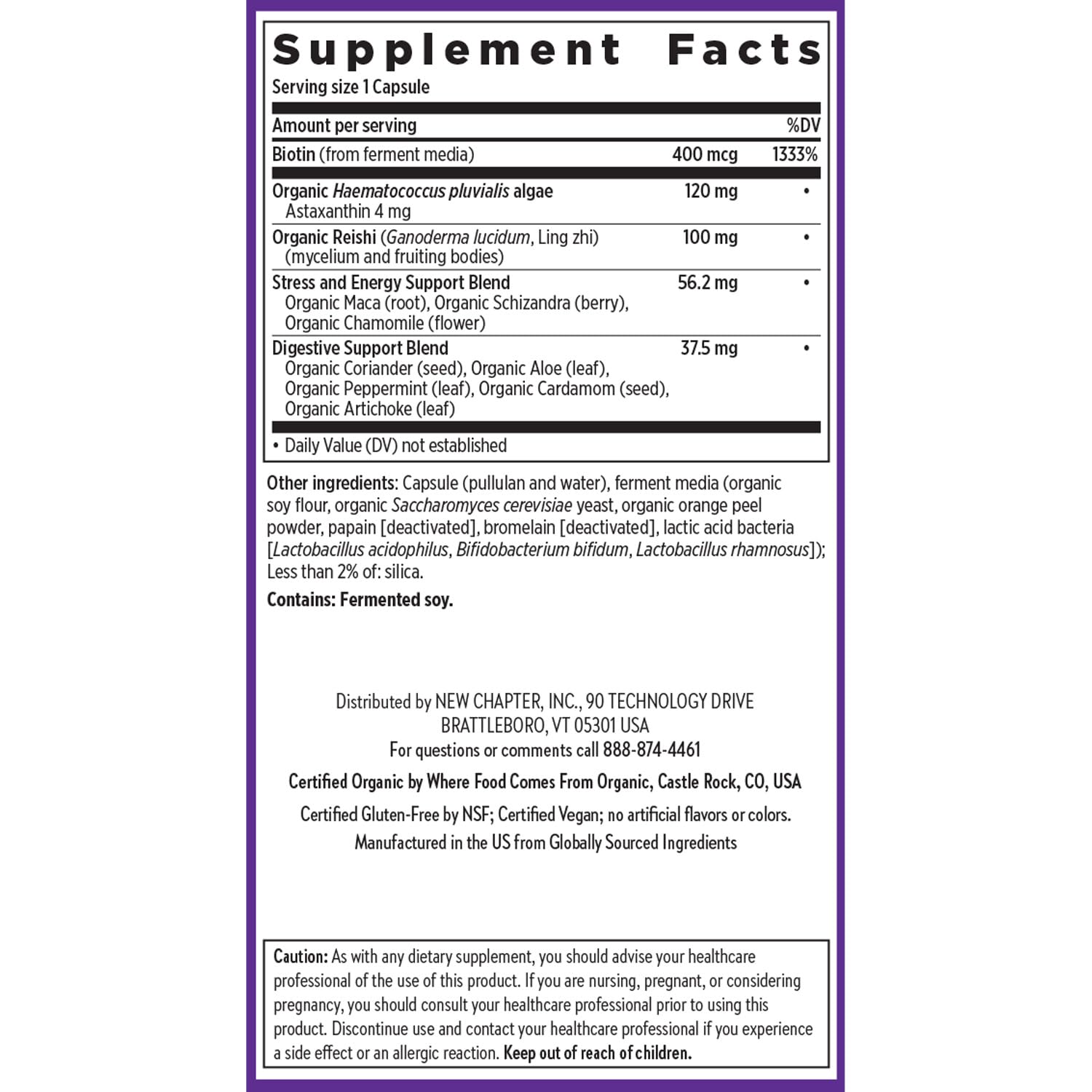 New Chapter Perfect Hair, Skin & Nails Biotin Supplement on a wooden table