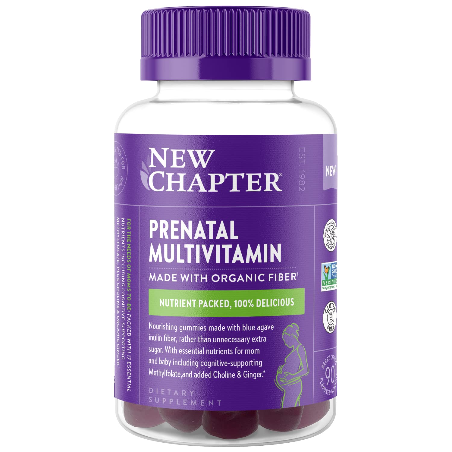 New Chapter Prenatal Gummy Vitamins 3-a-Day front view packaging