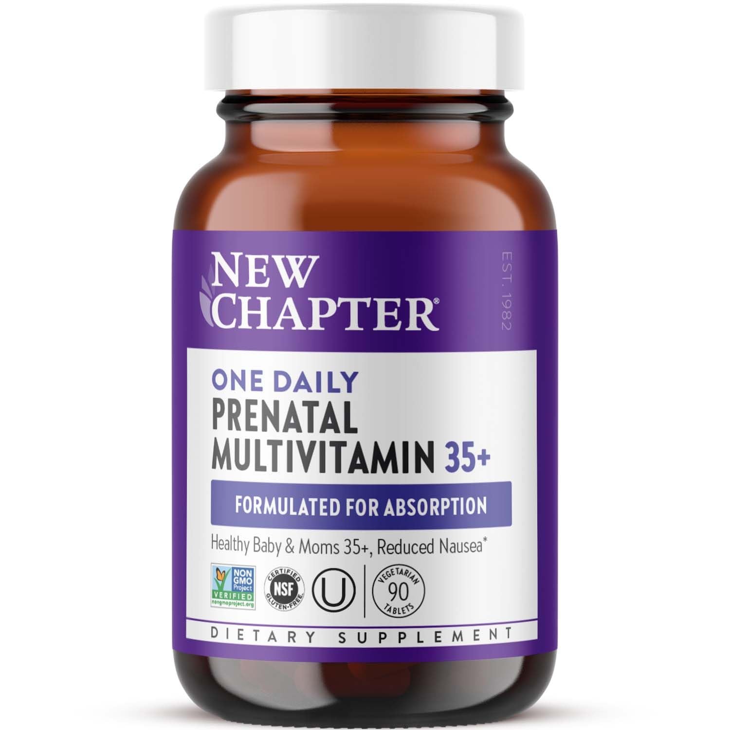 New Chapter Prenatal Vitamin 35+ 60 Tablets front view