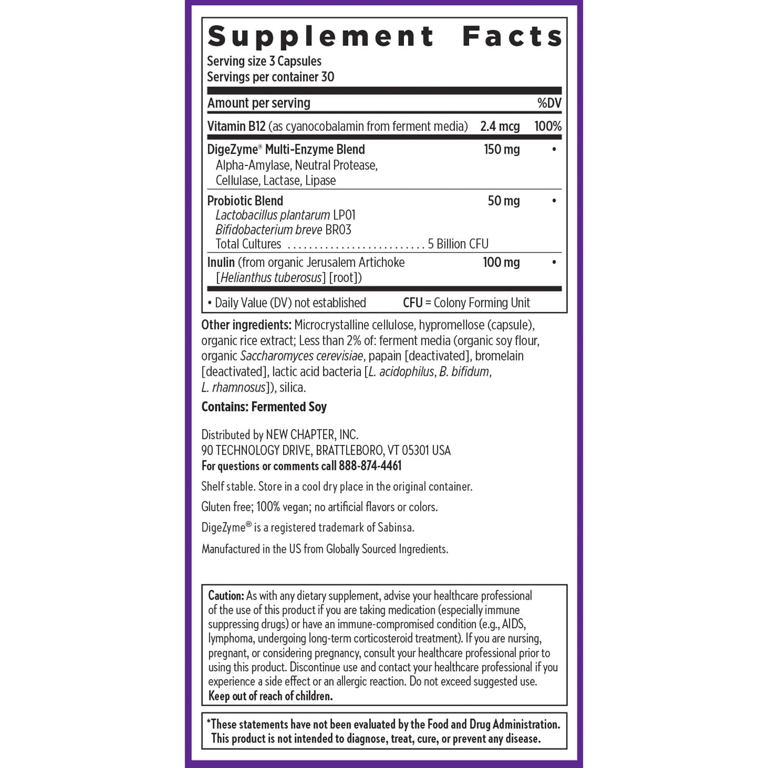 New Chapter Probiotic daily Support 227g with a glass of water