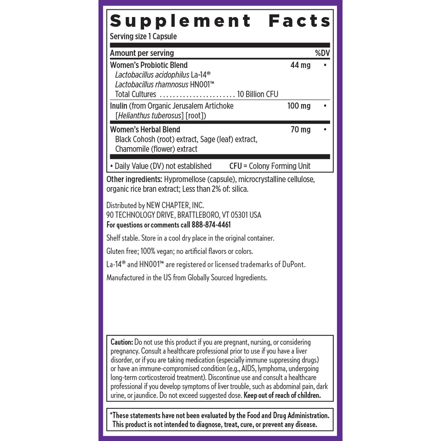 New Chapter Probiotic Menopause Balance capsules with a glass of water