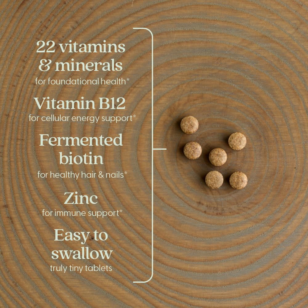 New Chapter Tiny Tabs Multivitamin back view with ingredient list