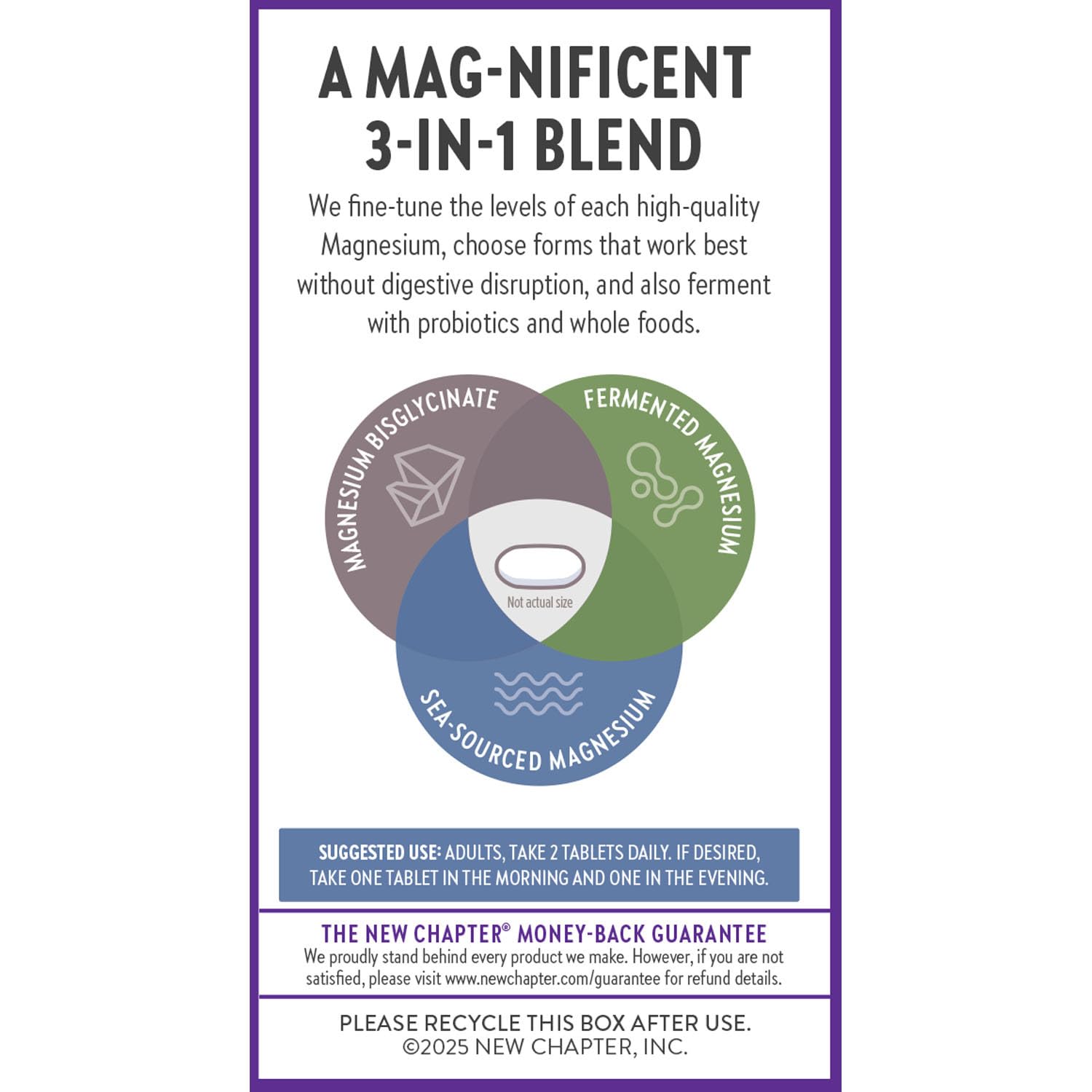 New Chapter Triple Magnesium Complex 325mg on a wooden table