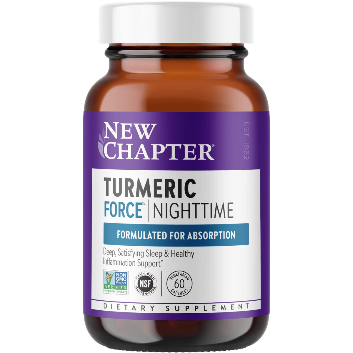 New Chapter Turmeric Force Nighttime supplement front view