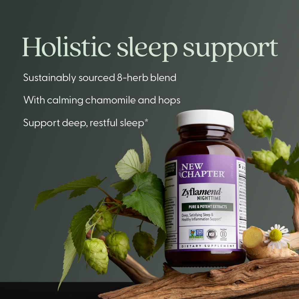 New Chapter Turmeric Sleep Aid Capsules close-up of label
