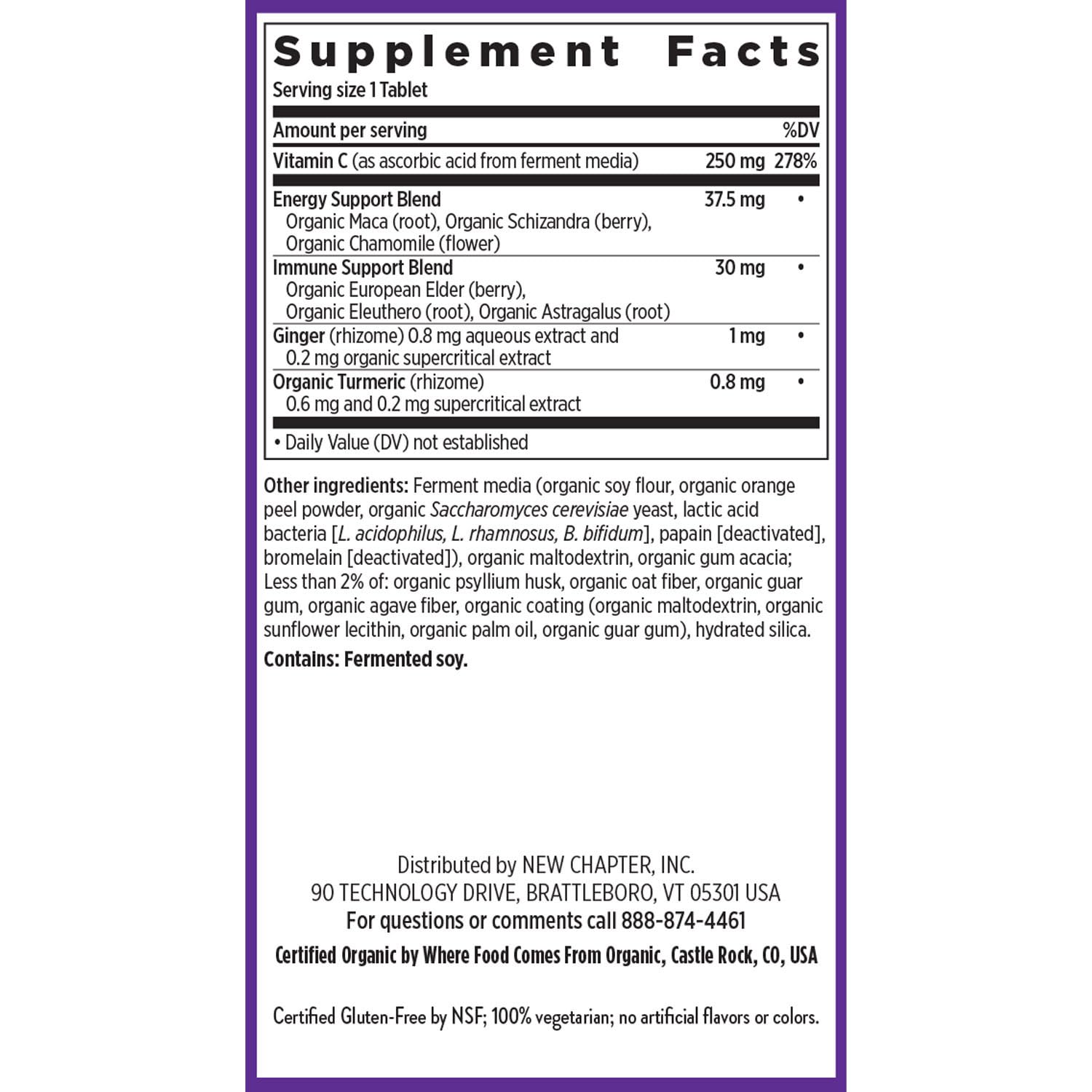 New Chapter Vitamin C + Elderberry supplement open bottle