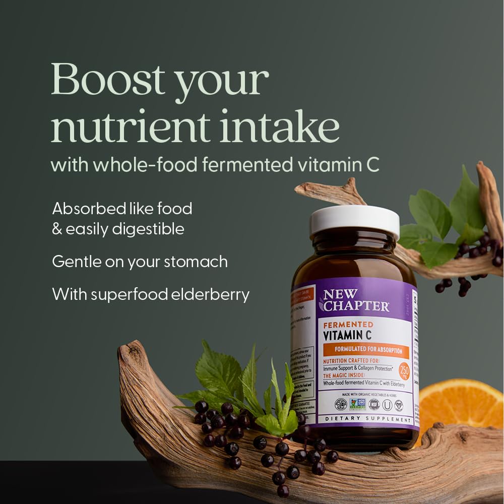 New Chapter Vitamin C tablets close-up