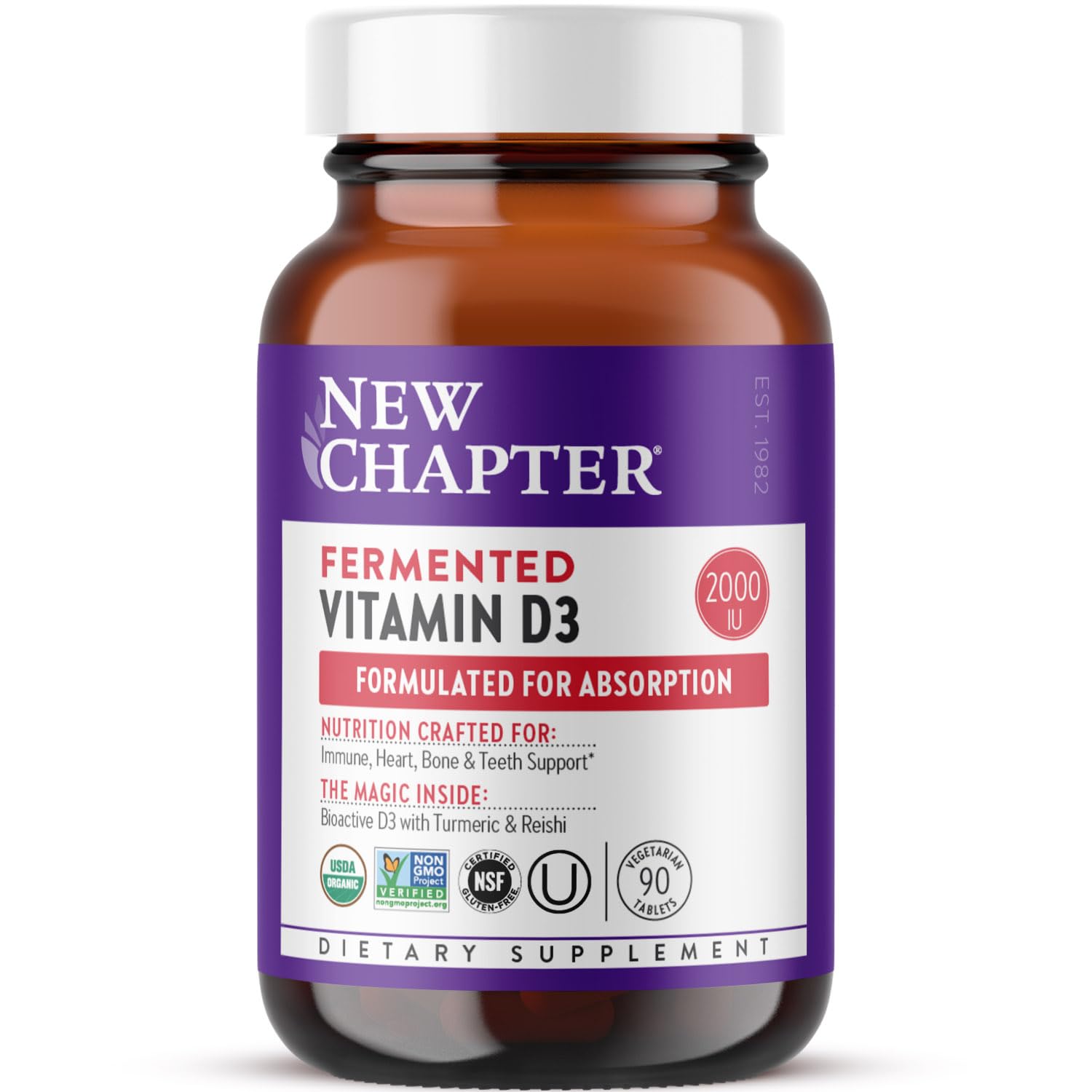 New Chapter Vitamin D3 2000 IU Organic Tablets front view