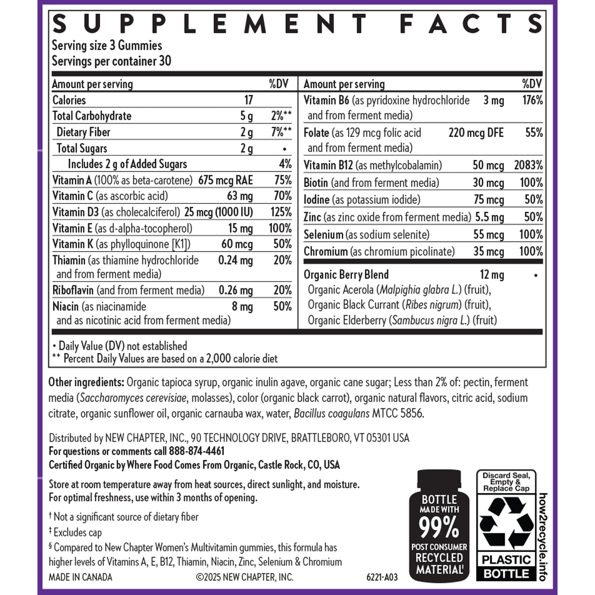New Chapter Women's 50+ Multivitamin Gummies with organic berries