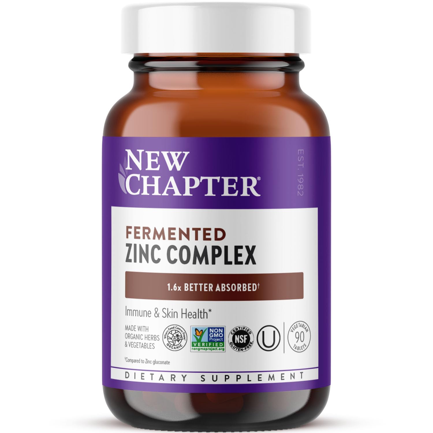 New Chapter Zinc & Copper Supplement front view, 181g
