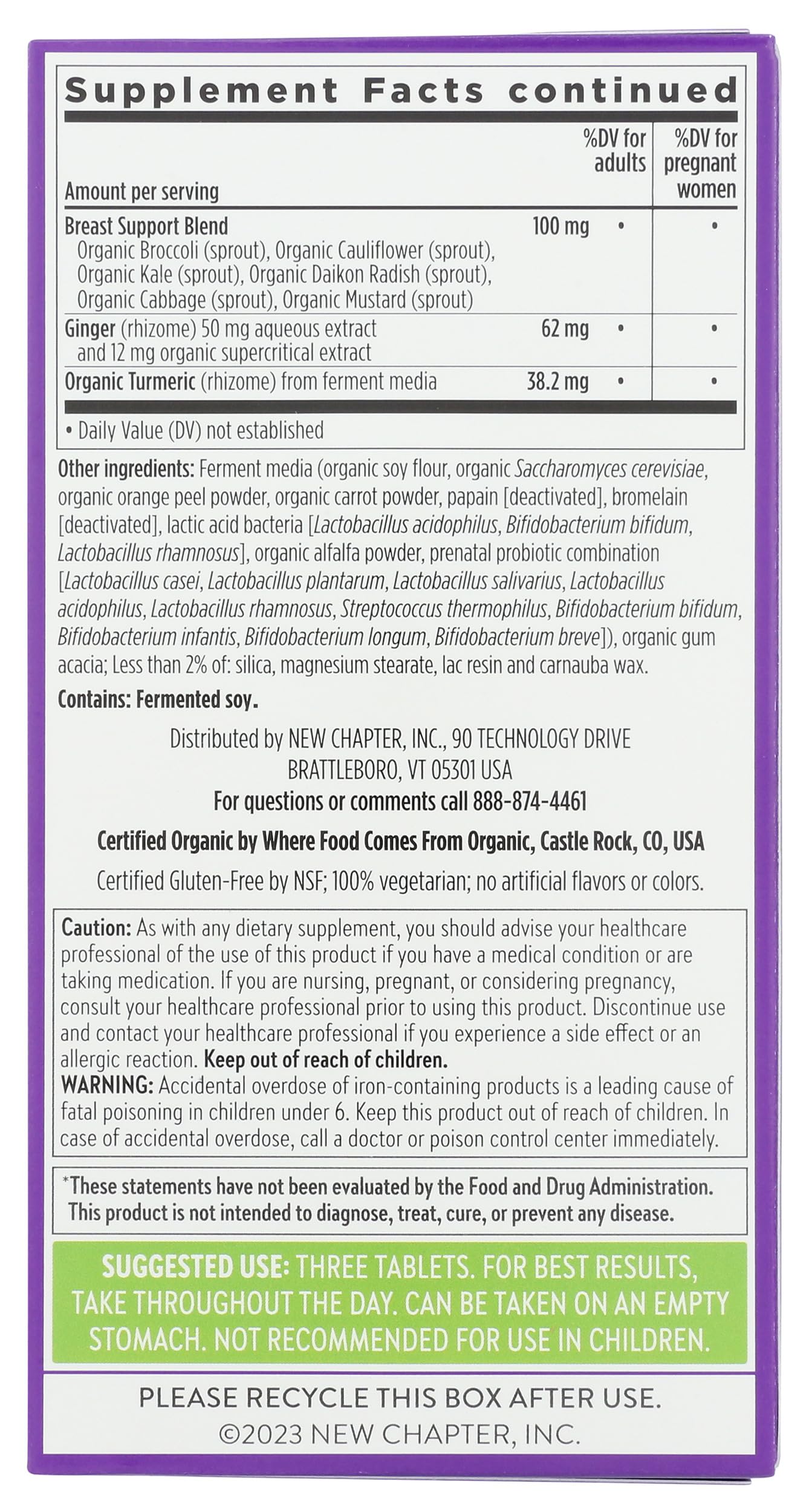 New Chapter Zyflamend Prenatal Multi 3 Tablets packaging