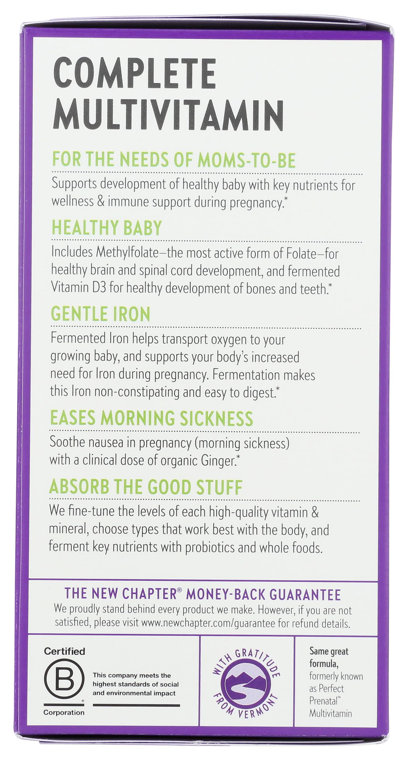 New Chapter Zyflamend Prenatal Multi 3 Tablets with a glass of water