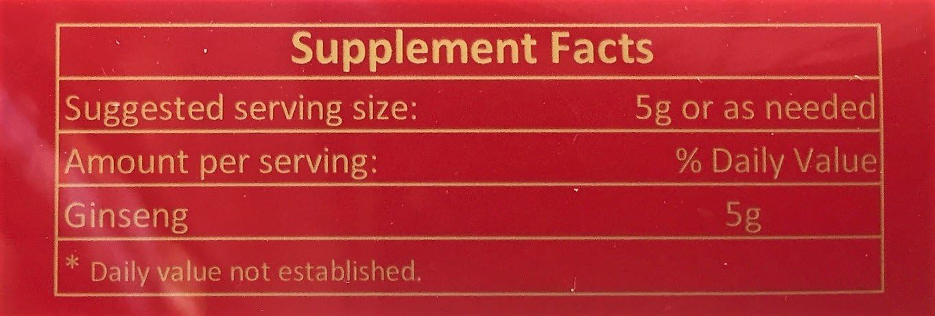 New Green Nutrition Ginseng Supplement back view