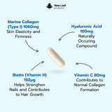 New Leaf Products Marine Collagen Capsules 60 count side view