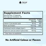 New Leaf Products Marine Collagen Capsules on wooden surface