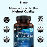New Leaf Products Marine Collagen Capsules with measuring spoon