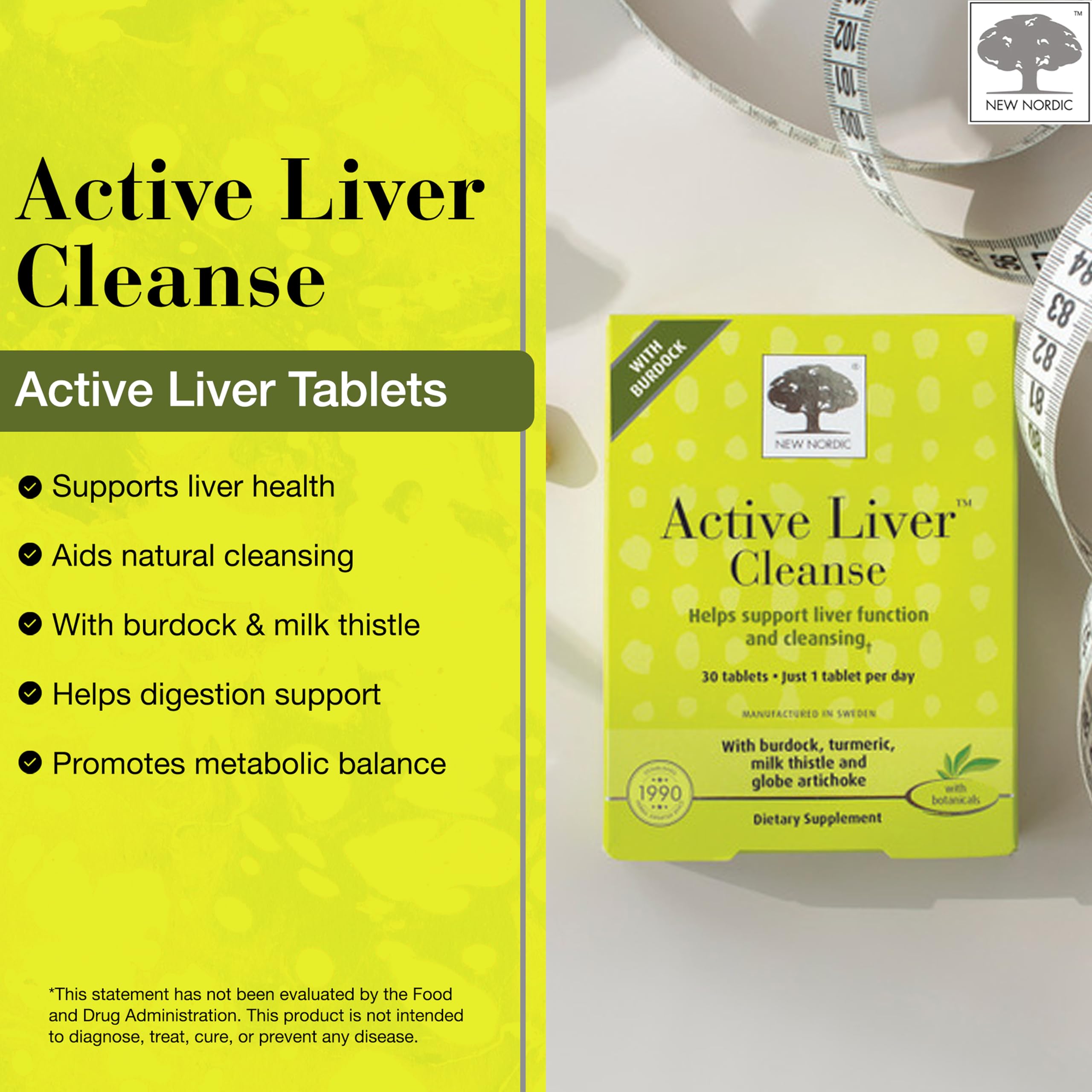 NEW NORDIC Milk Thistle 200mg packaging side view