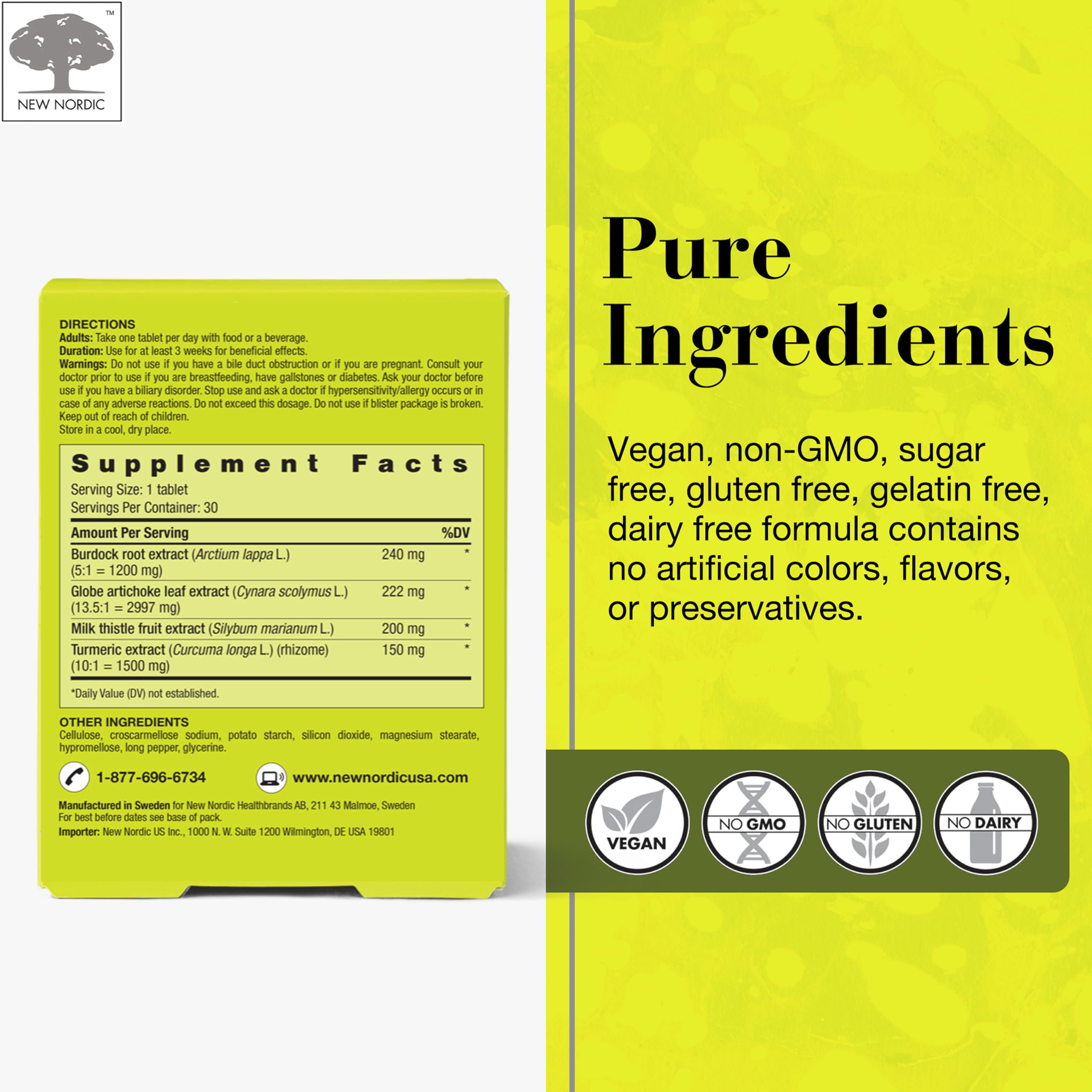 NEW NORDIC Milk Thistle 200mg product in a natural setting