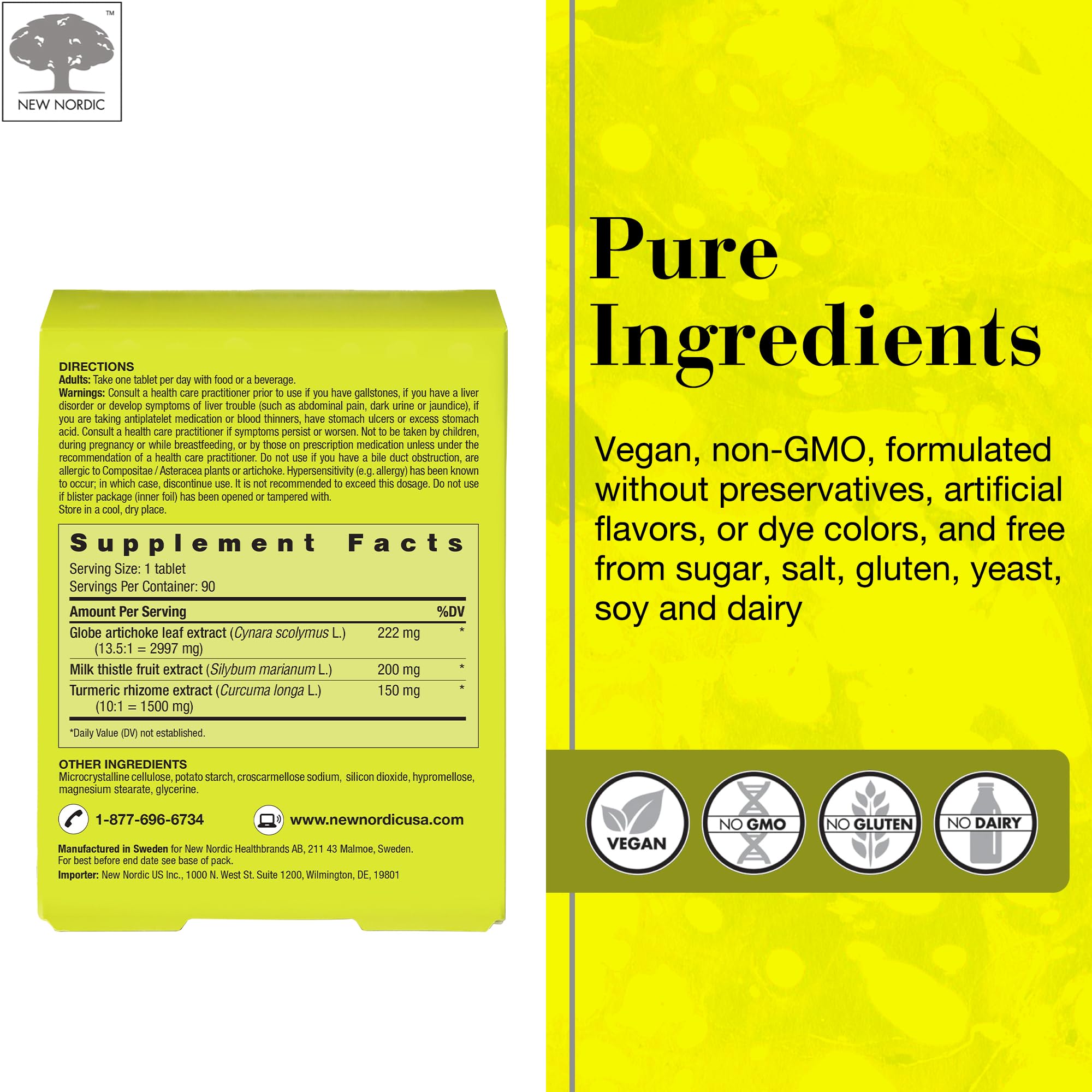 NEW NORDIC Milk Thistle Daily Liver Supplement ingredients list