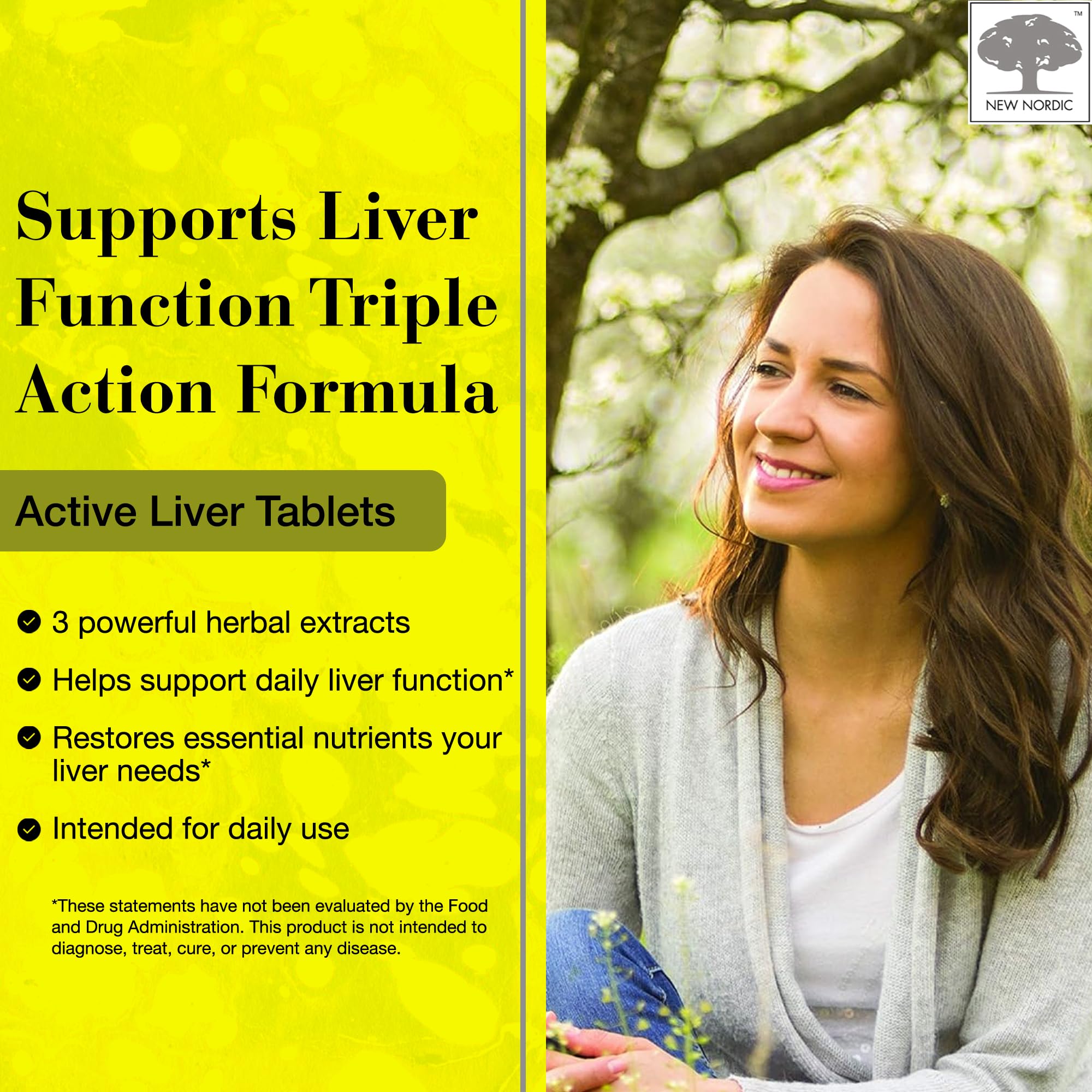 NEW NORDIC Milk Thistle Daily Liver Supplement side view