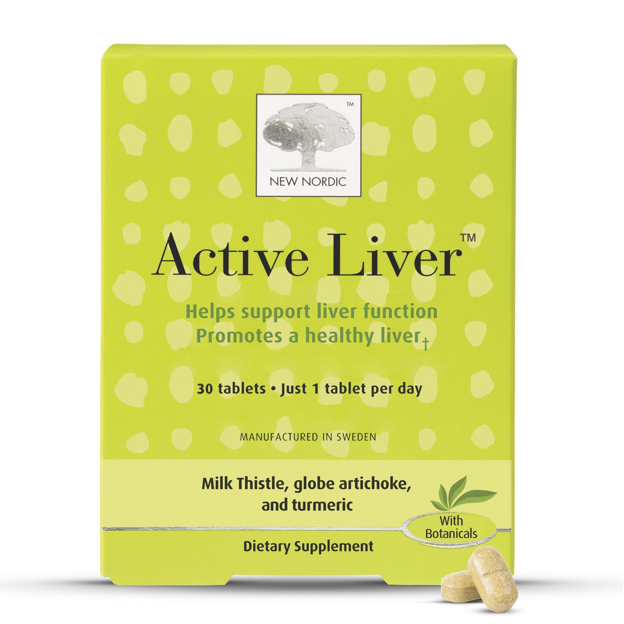 NEW NORDIC Milk Thistle Daily Liver Support Supplement tablet front view