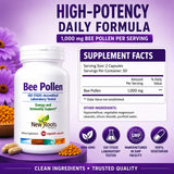 NEW ROOTS HERBAL Bee Pollen Capsules showing the bottle cap