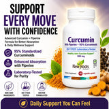 NEW ROOTS HERBAL Curcumin with Black Pepper 500mg capsule side view