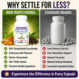 NEW ROOTS HERBAL Curcumin with Black Pepper 500mg capsules with ingredients