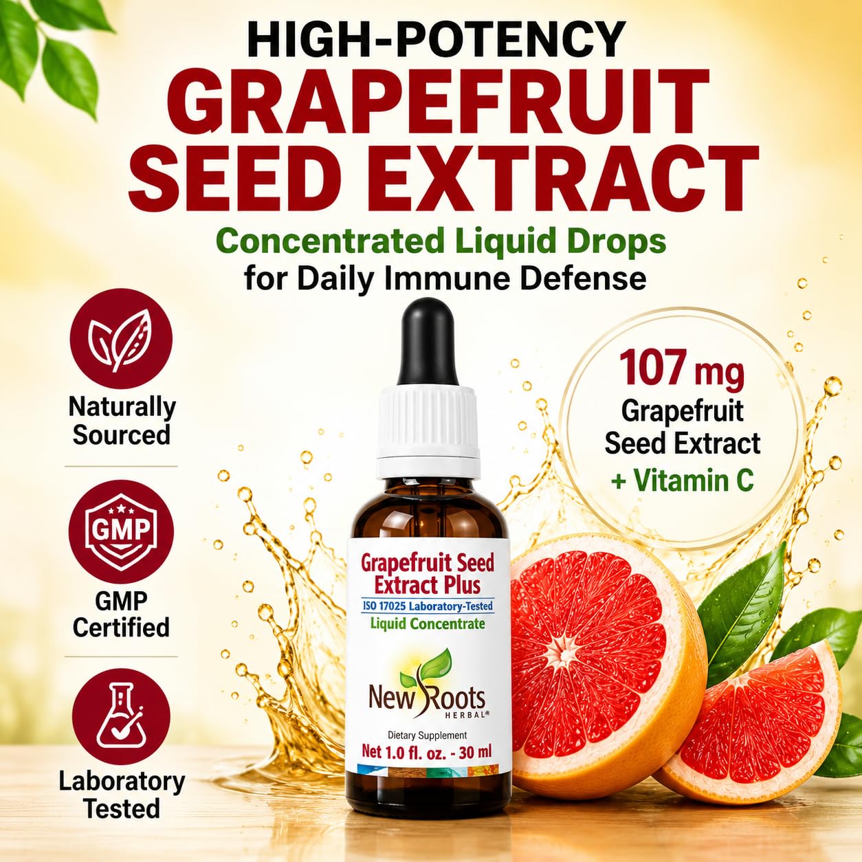 NEW ROOTS HERBAL Grapefruit Seed Extract Drops 90g dropper