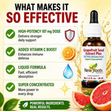 NEW ROOTS HERBAL Grapefruit Seed Extract Drops 90g label close-up