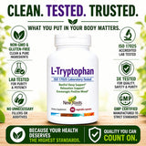NEW ROOTS HERBAL L-Tryptophan 220mg capsules in a hand