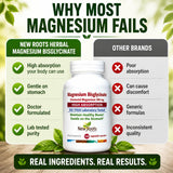 NEW ROOTS HERBAL Magnesium Bisglycinate capsules in a hand