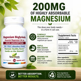 NEW ROOTS HERBAL Magnesium Bisglycinate capsules on a wooden surface