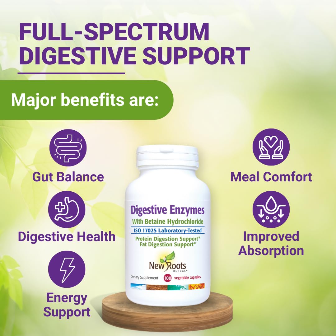 NEW ROOTS HERBAL Multi-Enzyme Supplement bottle with label