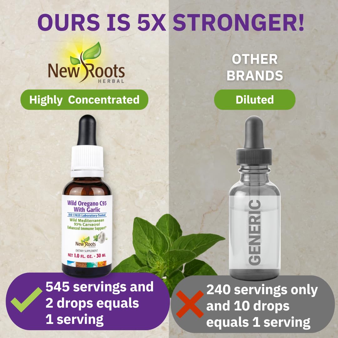 NEW ROOTS HERBAL Oregano Oil with Garlic 30ml in packaging