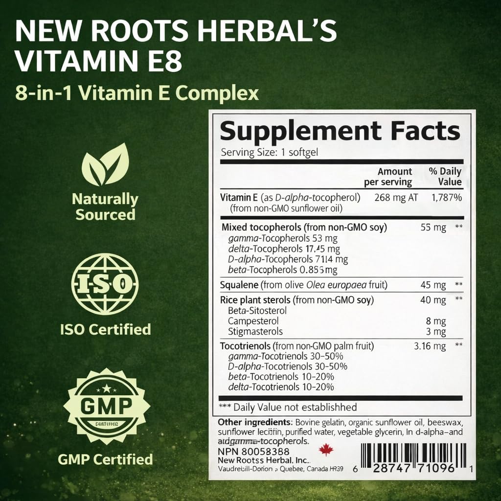 NEW ROOTS HERBAL Vitamin E 400 IU Capsules close-up