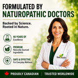 NEW ROOTS HERBAL Vitamin E 400 IU Capsules on a wooden table