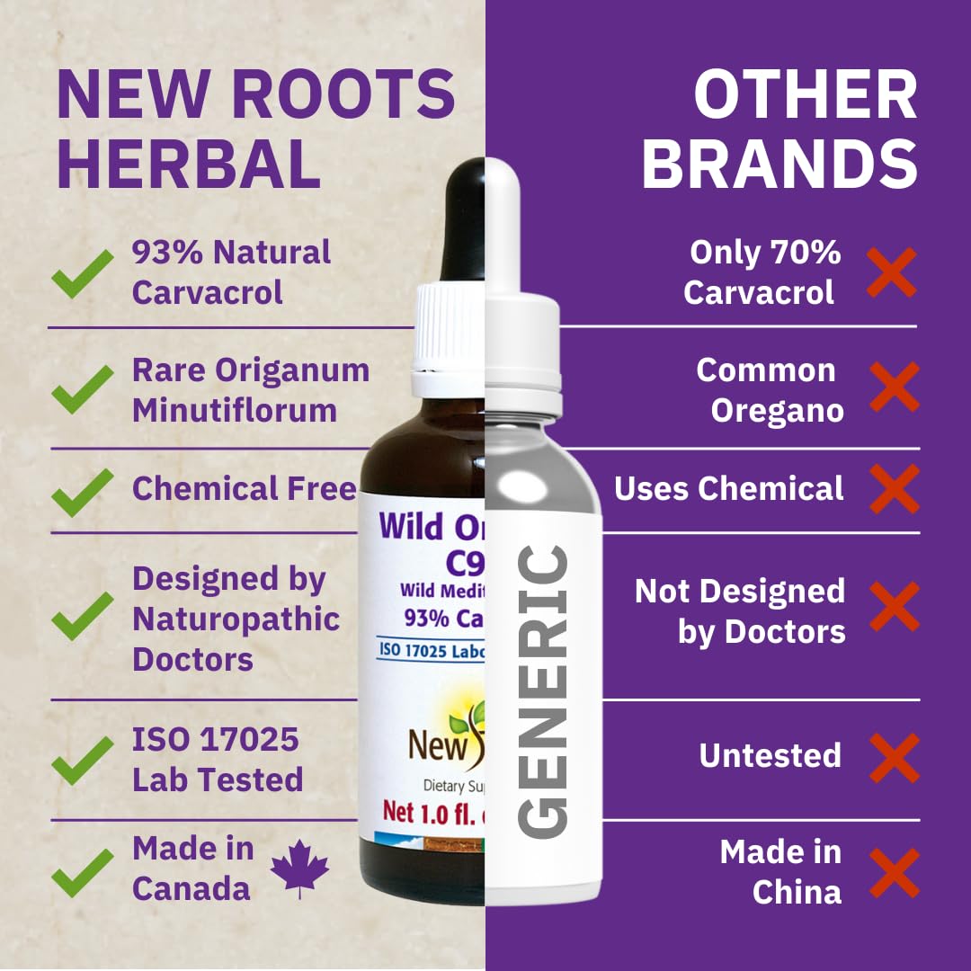 NEW ROOTS HERBAL Wild Oregano Oil Drops C93 with herbs