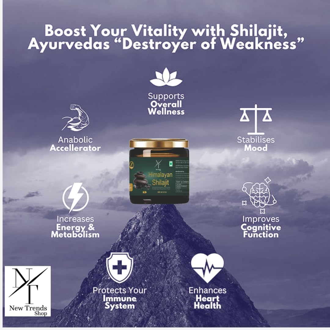 New Trends Shop Shilajit Organic Supplement 50g in a lifestyle setting