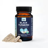 New Universe Food Black Turmeric Capsules 350MG packaging with herbs