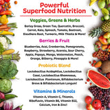 New Vitality Ruby Reds Superfood Powder mixed in a glass