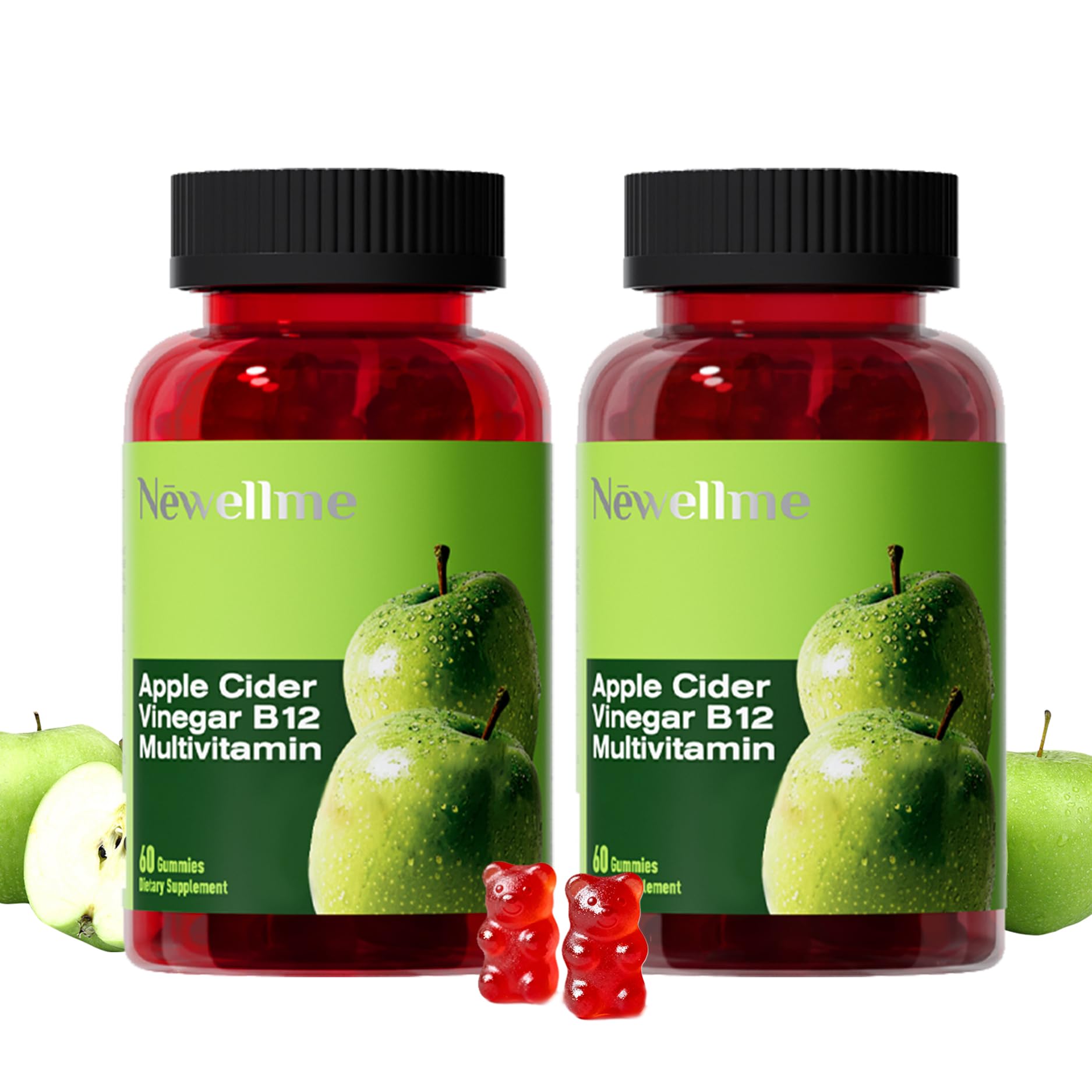 NEWELLME Apple Cider Vinegar Gummies front view with packaging