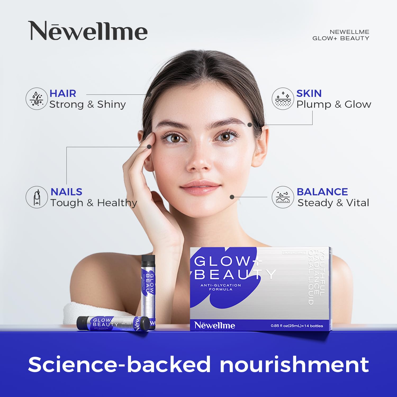 NEWELLME Collagen Beauty Drink in lifestyle setting