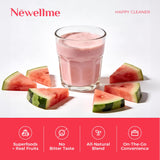NEWELLME Daily daily Supplement Drink Mix sachet next to a glass of water