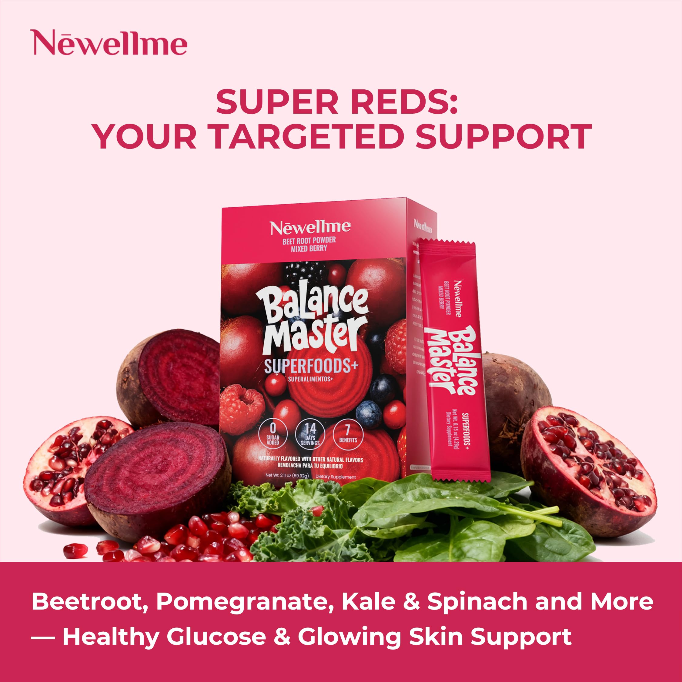 NEWELLME Organic Beet Root Powder in a glass of water