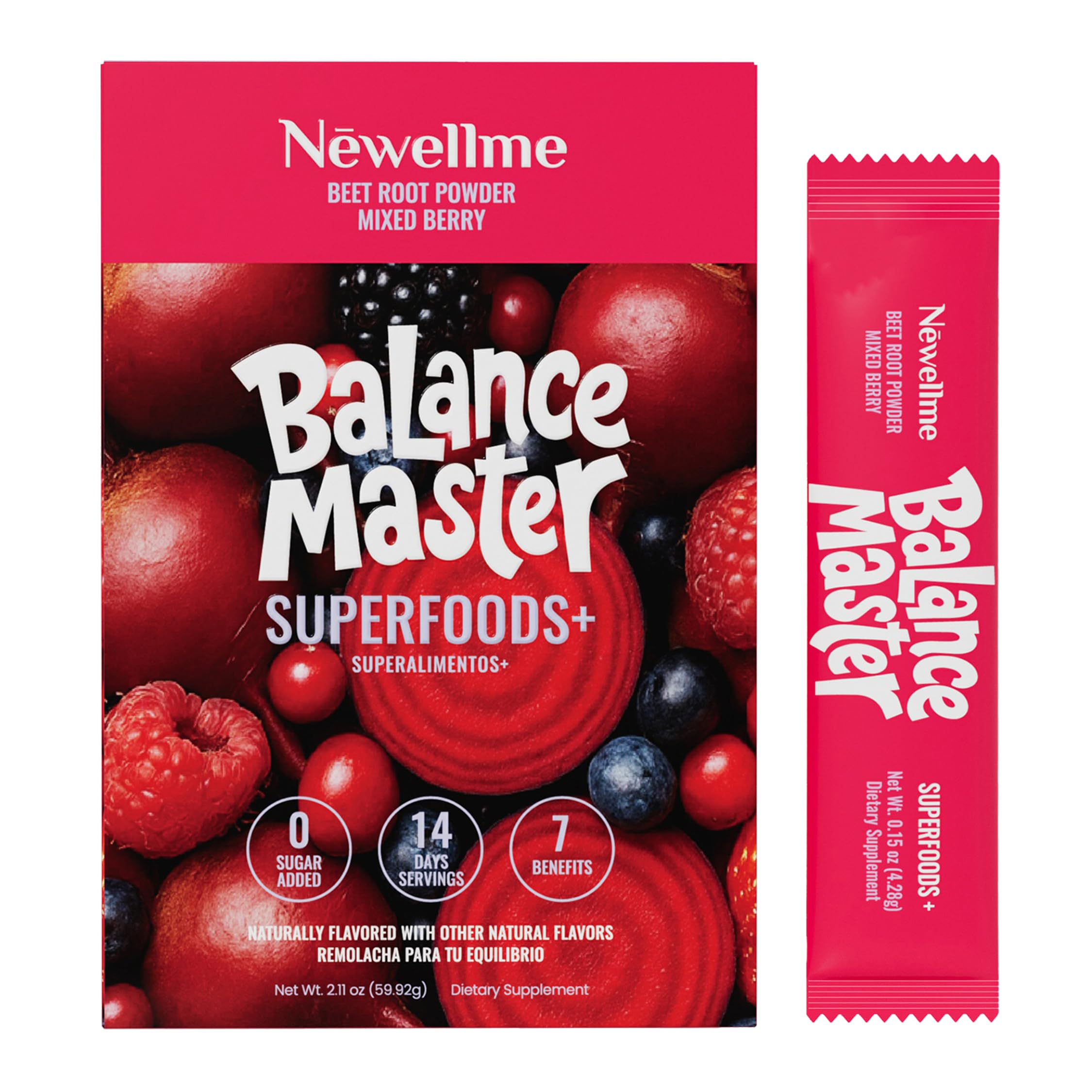 NEWELLME Organic Raw Beet Root Powder front view packaging