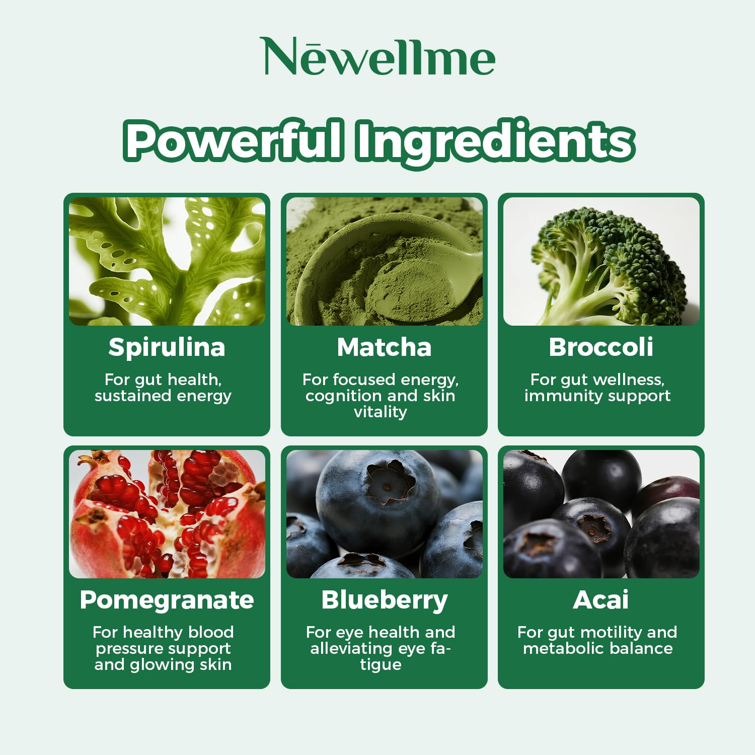 NEWELLME Spirulina Gummies natural fruit flavour close-up